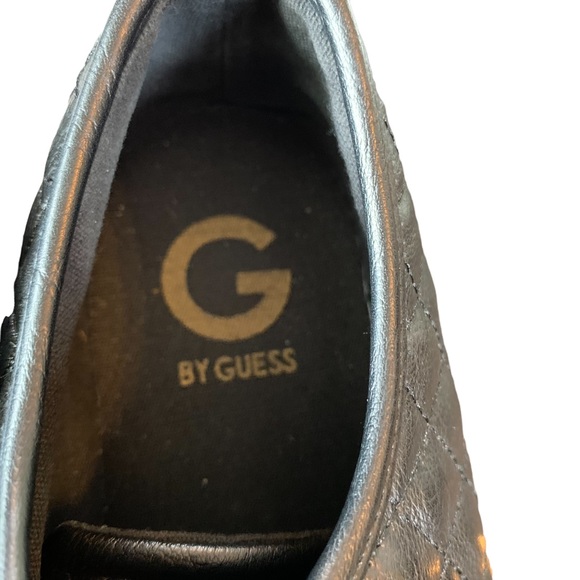 G by Guess Black Quilted Lace Up Sneakers with Gold Accents Size 8 - Picture 8 of 9